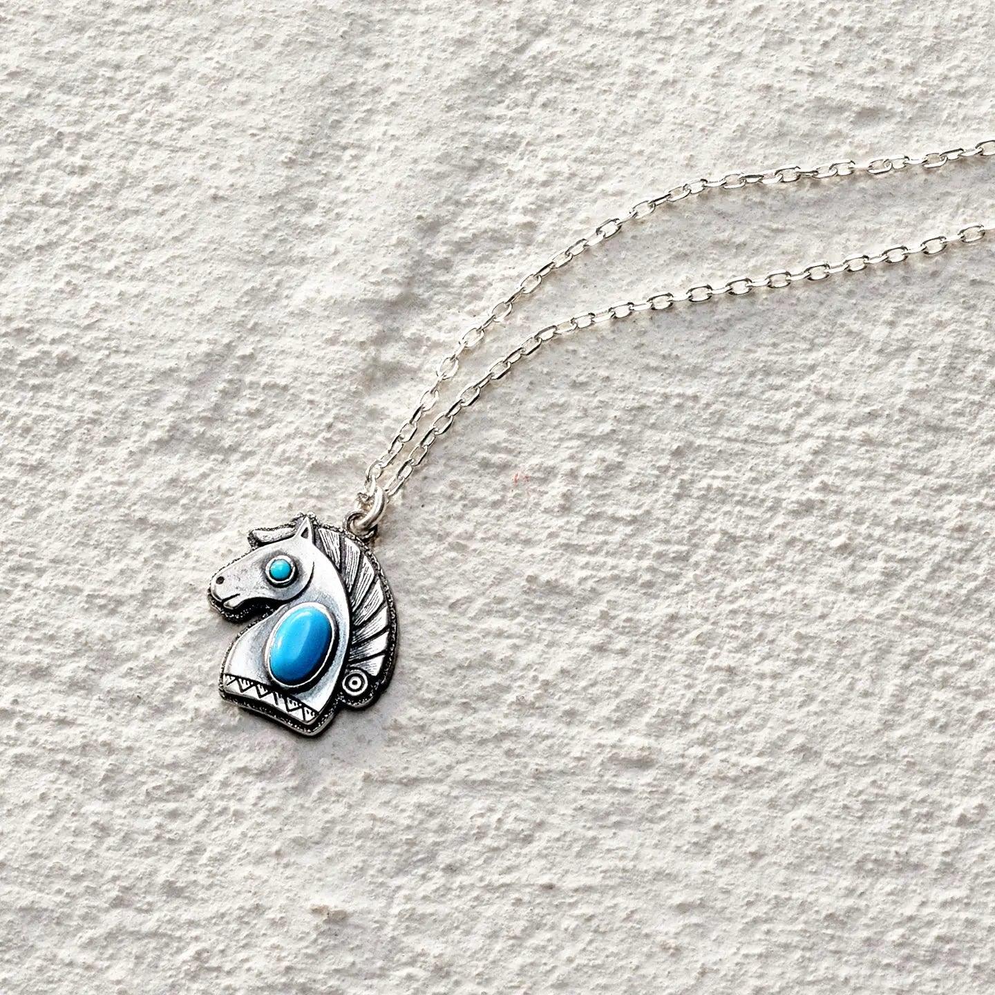 ensage-tokyo-spirit-steed-necklace-925-sterling-silver-horse-head-pendant-turquoise-eye-and-neck-inlay