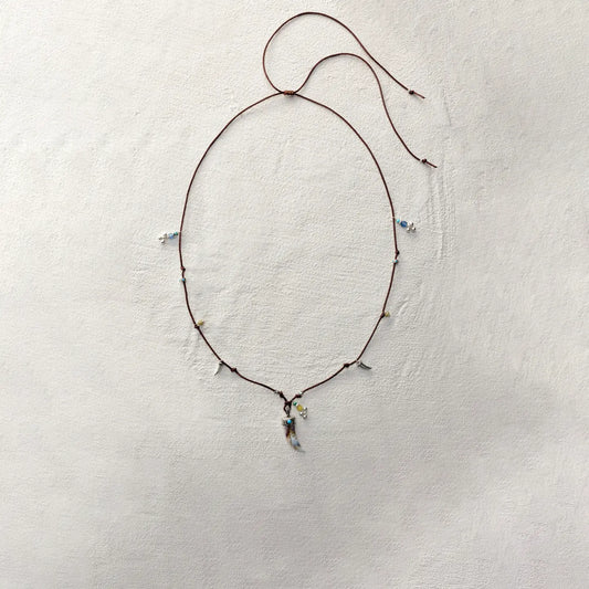 ensage-tokyo-spirited-horn-necklace-925-sterling-silver-engraved-cap-natural-horn-pendant-turquoise-inlay-beaded-wax-cord