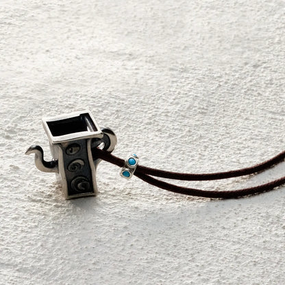 ensage-tokyo-square-nomads-flask-necklace-925-sterling-silver-etched-vessel-pendant-clear-quartz-charms-waxed-cord