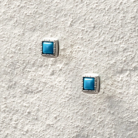 ensage-tokyo-starstone-studs-925-sterling-silver-square-turquoise-inlay-minimalist-earrings