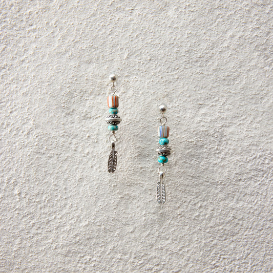 ensage-tokyo-turquoise-feather-dangle-earrings-925-sterling-silver-natural-turquoise-glass-beads-boho-style